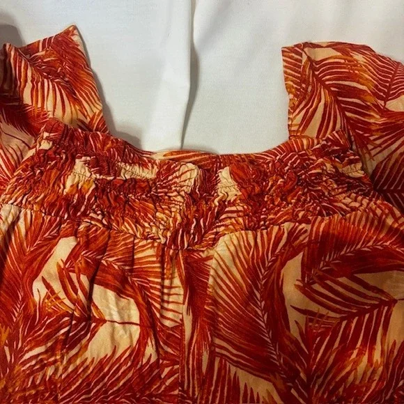 INC International Concepts 2 Piece Set XL Tropical Print Crop Top & Pants Orange - Picture 11 of 11